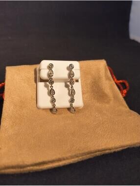 .925 Sterling Silver Moissenite Dangle Earrings